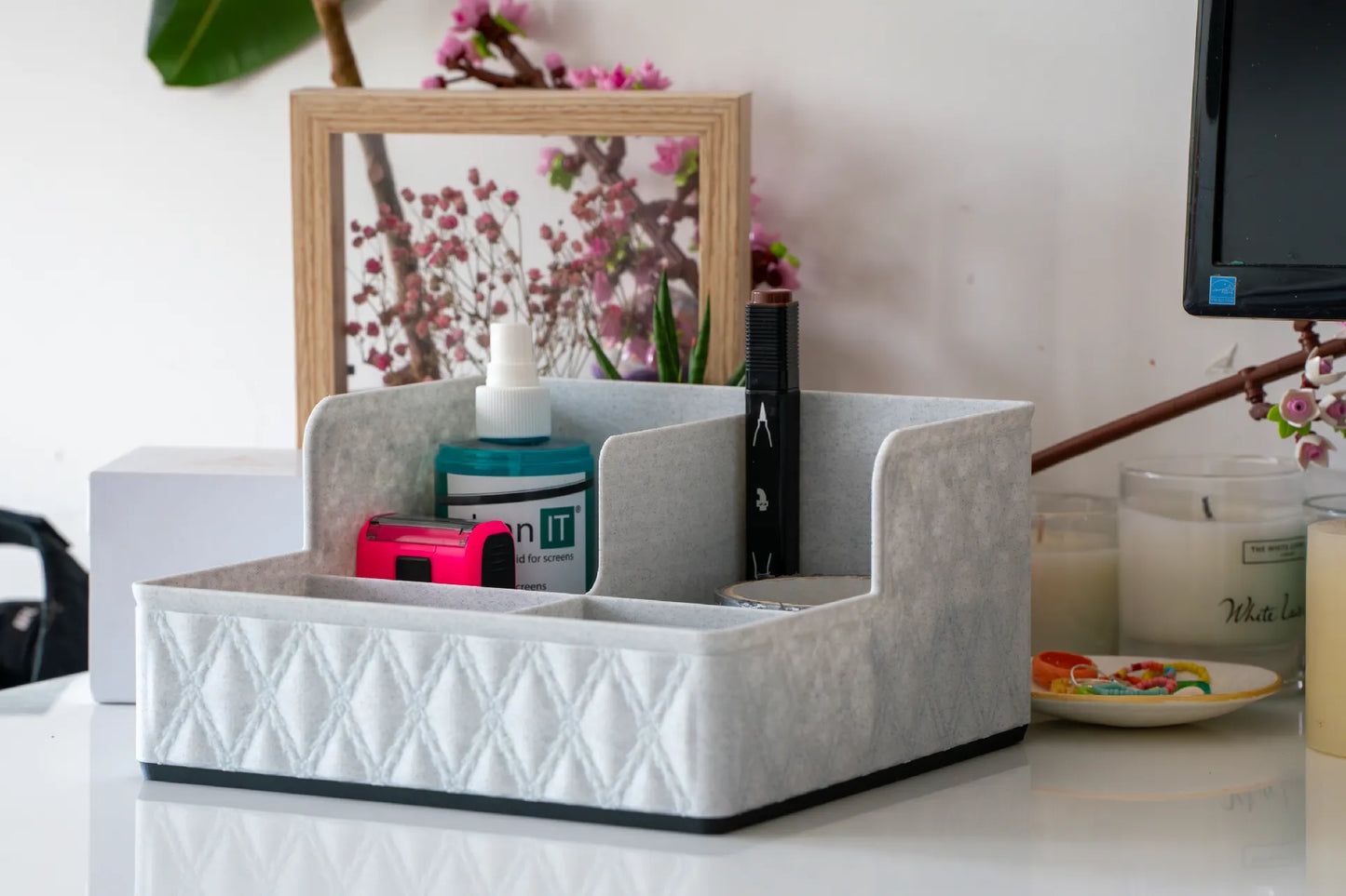Firkantet organizer - Marmor look
