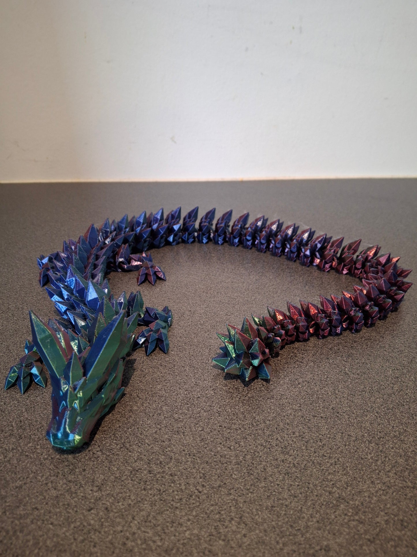 Krystal Drage - Rød, Blå og Grøn - 68cm