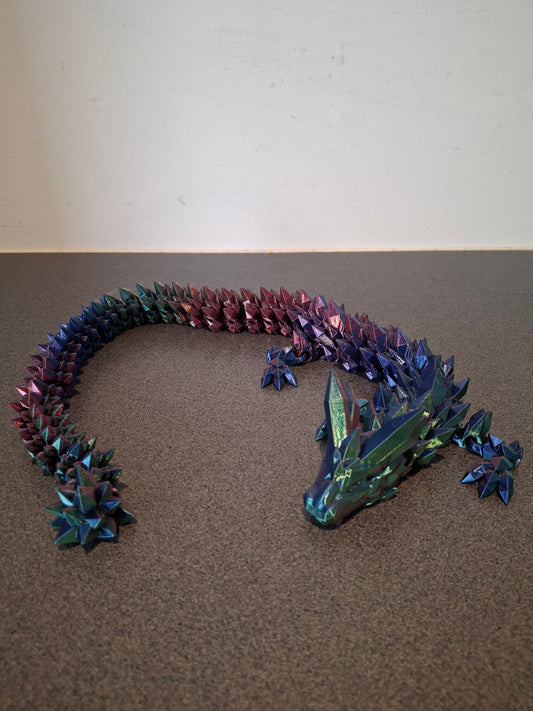 Krystal Drage - Rød, Blå og Grøn - 68cm