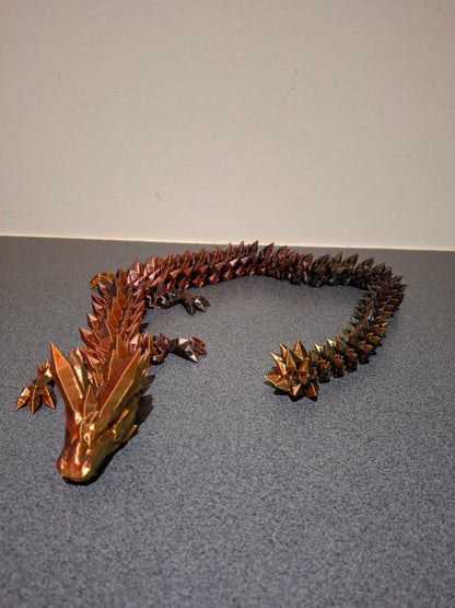 Krystal Drage - Sort, Rød og Guld - 68cm