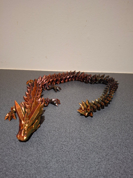 Krystal Drage - Sort, Rød og Guld - 68cm