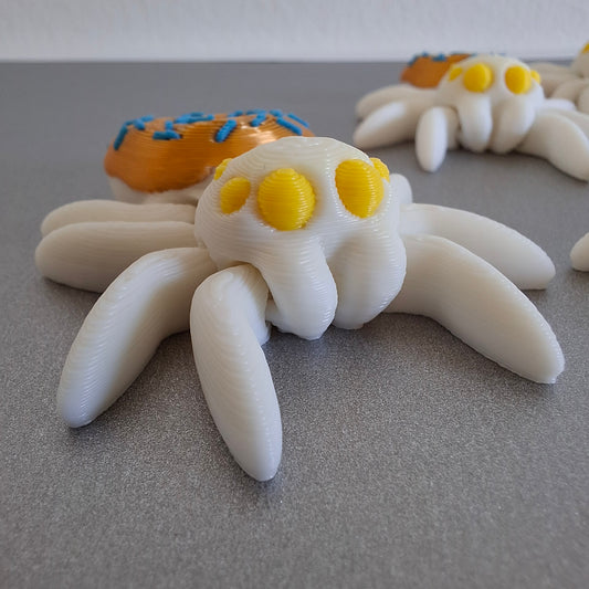 Mini Donut Edderkop - Hvid, Gul, Blå og guld